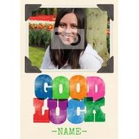 woodtype photo good luck card