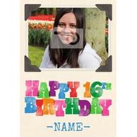 Woodtype | 16th Birthday Card
