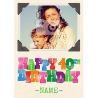 woodtype 40th birthday card