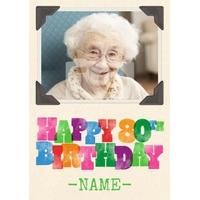 Woodtype | 80th Birthday Card