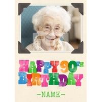 Woodtype | 90th Birthday Card