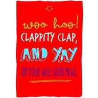 woo hoo clappity clap congratulations card bc1600