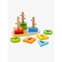 wooden stacking shapes game muticolour