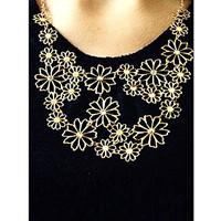 womens statement necklaces flower alloy adjustable beige jewelry for p ...