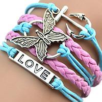 Women\'s Girls´ ID Bracelets Leather Bracelet Wrap Bracelet Unique Design Love Heart European Inspirational Initial Jewelry Plaited Fashion