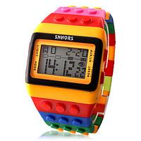 Women\'s Watch Strap Sports Digital Colorful Block Brick Style Cool Watches Unique Watches Fashion Watch