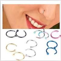 Women\'s Body Jewelry Nose Rings/Nose Stud/Nose Piercing Nose Piercing Stainless Steel Unique Design Fashion JewelryGolden Light Blue 1#
