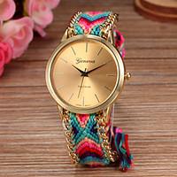 Women Big Circle Dial National Hand Knitting Brand Luxury Lady Strap Watch CD-278 Cool Watches Unique Watches Fashion Watch