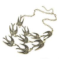 Women\'s Vintage Necklaces Statement Necklaces Alloy Bird Animal Design Fashion Adjustable Golden Jewelry Party Daily 1pc