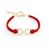 Women\'s Charm Bracelet Leather Bracelet Friendship Statement Jewelry Adjustable Fashion Personalized Leather Alloy InfinityBrown Red Blue