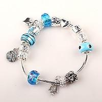 women european style handmade blue beaded bracelets