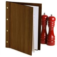 Wood Effect Menu Cover A4 Mahogany (Set of 12)