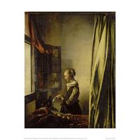 Woman Reading a Letter at an Open Window By Johannes Vermeer