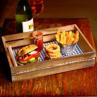 wooden food presentation crate 35 x 23 x 8cm