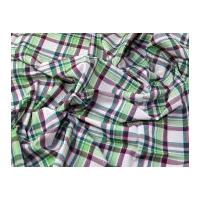 woven check cotton lawn dress fabric green multi