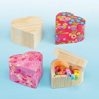 Wooden Heart Keepsake Boxes (Pack of 24)