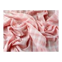 Woven Check Cotton & Modal Stretch Seersucker Dress Fabric Pink