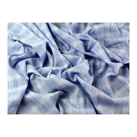 Woven Check Cotton & Modal Stretch Seersucker Dress Fabric Blue