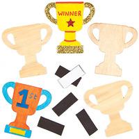 wooden trophy magnets pack of 8