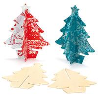 Wooden 3D Christmas Trees (Pack of 4)