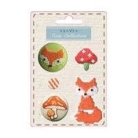 woodland cross stitch fox button motif sewing trim pack