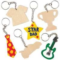 wooden keyrings pack of 32