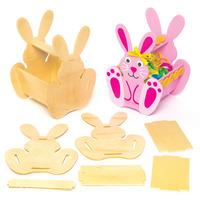 Wooden Bunny Basket Kits Bulk Pack (Pack of 30)