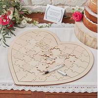 wooden boho inspired wedding wishes jigsaw keepsake