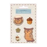 Woodland Cross Stitch Owl Button & Motif Sewing Trim Pack
