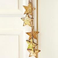 Wooden Stars Decoration - Gold