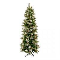 Woodbury Pine 7.5ft Tree Slim ConesBerriesSnowflakes NWP1-502-75