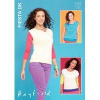 womens drape neck vests in hayfield fiesta dk 7291