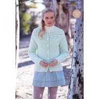 womens irish moss stitch cardigan in hayfield bonus aran 7376