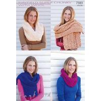 Womens Snood and Scarves in Hayfield Super Chunky with Wool (7383)