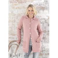 Womens Cable Jacket in Hayfield DK With Wool (7151)