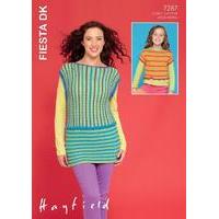 Womens and Girls Short Sleeved and Sleeveless Tops in Hayfield Fiesta DK (7287)