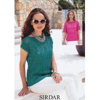 Womans Square and T-Shaped Tops in Sirdar Cotton Dk (7079)