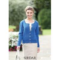 Womens Round Neck Cardigan in Sirdar Country Style 4 Ply (7226)