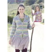 Womens V-Neck and Shawl Collared Cardigan in Sirdar Crofter DK (7166)