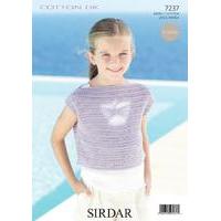 Womens and Girls Short Sleeved and Sleeveless Tops in Sirdar Cotton DK (7237)