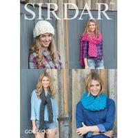 womans snood hat and scarves in sirdar gorgeous 7964