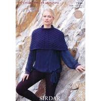 Womens Cape in Sirdar Wool Rich Aran (7334)