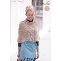 womens cape in sirdar bouffle chunky 7386