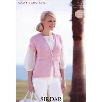 womens waistcoat in sirdar cotton dk 7355