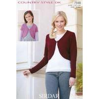 Womens and Girls Long and Short Sleeved Boleros in Sirdar Country Style DK (7348)