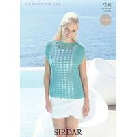 womens slash neck top in sirdar cotton dk 7240 digital version