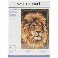 Wonderart Latch Hook Kit 27 x 40 Inch - Lion 343940