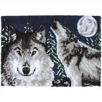 wonderart latch hook kit 27 x 40 inch midnight wolves 343902