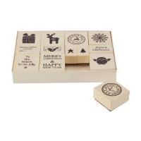 Wooden Christmas Stamp Set 13 Pack