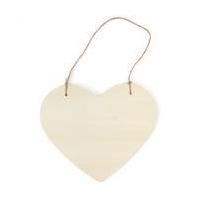 Wooden Heart with String 18 x 18 x 1 cm